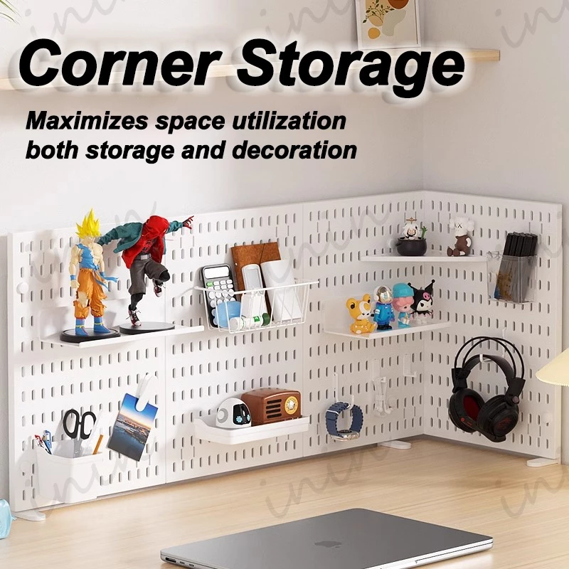GooBoo DIY Pegboard Desktop เพ็กบอร์ด บอร์ดรูพลาสติก สำหรับจัดเก็บของพร้อมชุดติดตั้ง ตัวจัดโต๊ะเล่นเกม