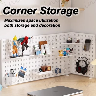 GooBoo DIY Pegboard Desktop เพ็กบอร์ด บอร์ดรูพลาสติก สำหรับจัดเก็บของพร้อมชุดติดตั้ง ตัวจัดโต๊ะเล่นเกม