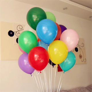 ลูกโป่งสีพื้น ขนาด 6-12นิ้ว (แพ็คละ10ใบ) หนา ไม่แตกง่าย ส่งจากไทย