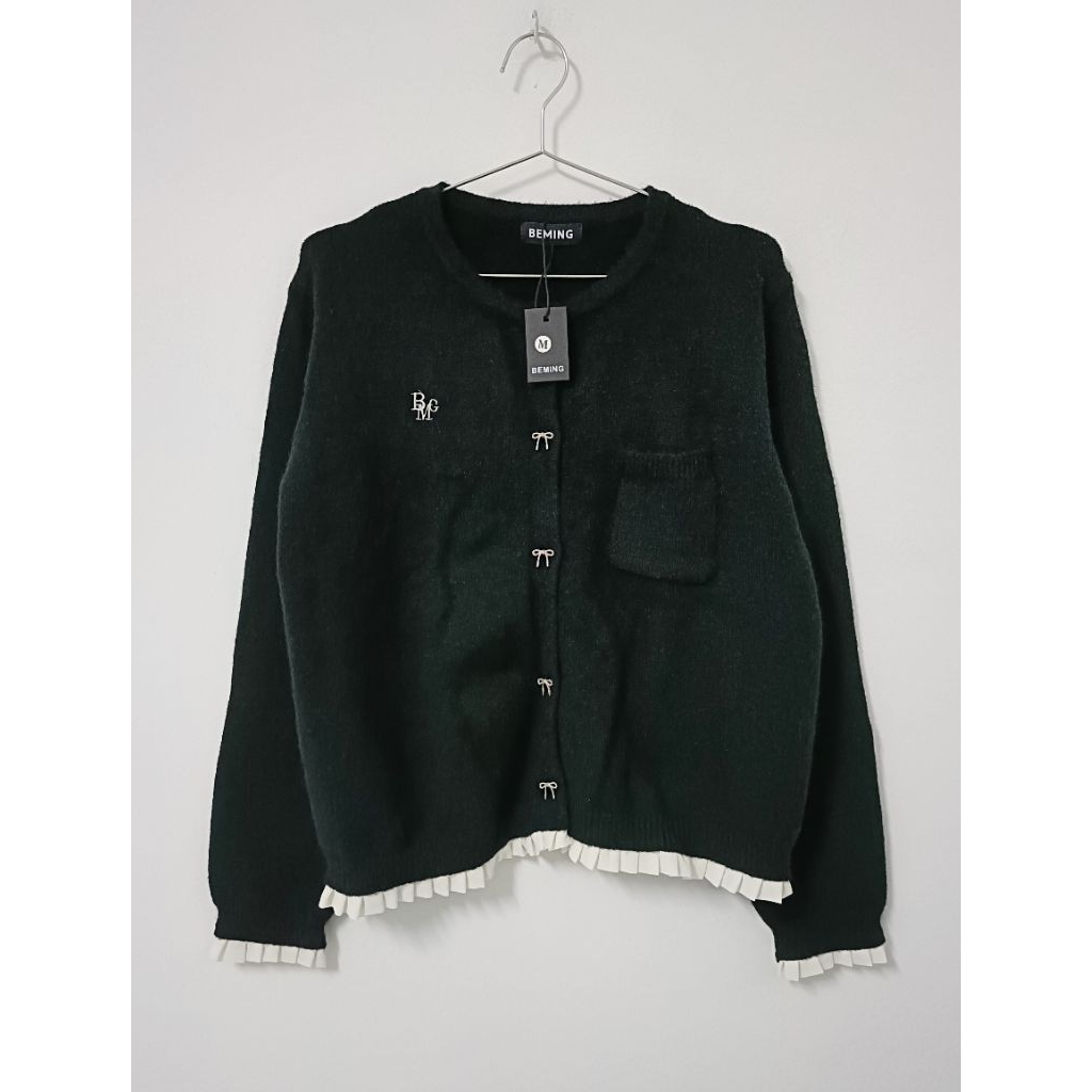 เสื้อคาร์ดิแกนสีดำโบว์ BEMING มือ1