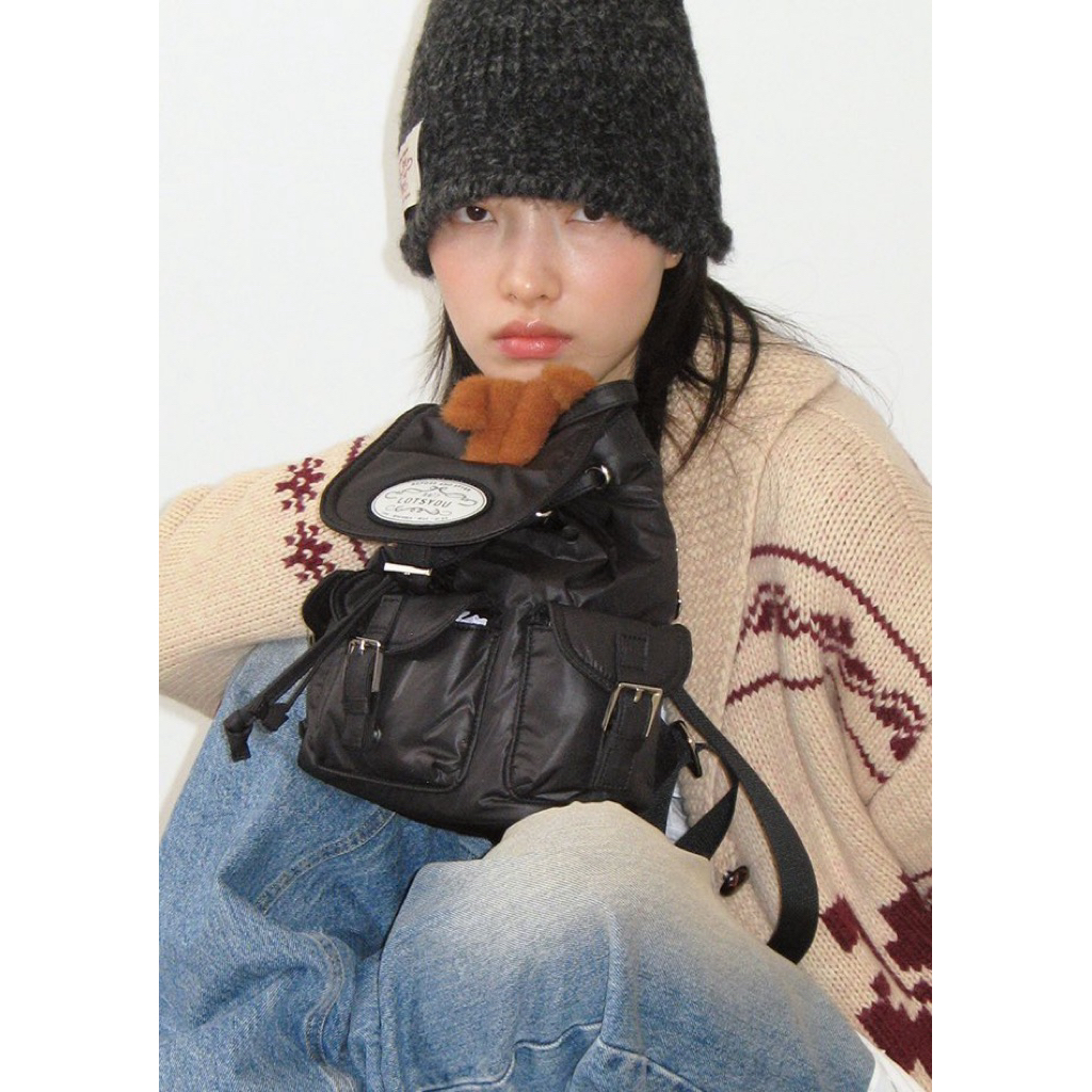 พร้อมส่ง l Lotsyou Nostalgia chubby backpack กระเป๋าเป้รุ่นฮิต ไอดอลเกาหลีใช้กันเยอะมาก - รูปที่ 7