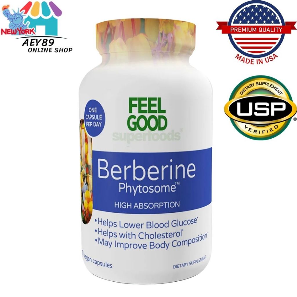 Feel Good Superfoods Berberine Phytosome High Absorption, 120 Vegan Capsules