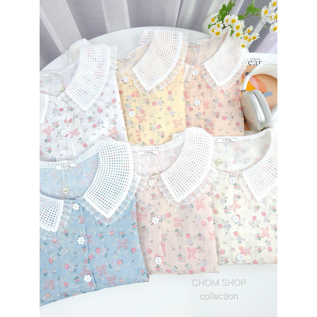 พร้อมส่ง‼️ครบสี เสื้อ Chom งานคุณภาพดี สวย  ดูมีคลาส และใส่สบาย🍃