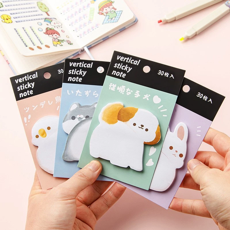 [พร้อมส่ง] กระดาษโน้ต มีกาว ลาย สัตว์ น่ารักๆ หมา แมว นก กระต่าย Cute Dog Cat Rabbit Bird Sticky Note Paper