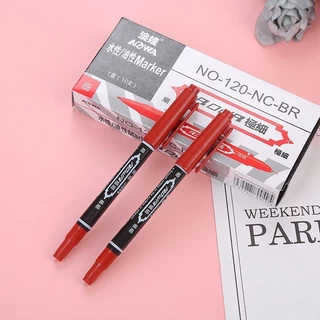 ปากกา Marker หัวสองด้าน หัวเข็ม/หัวเมจิ อุปกรณ์เครื่องเขียน ราคาต่อแท่ง มี3สีจ