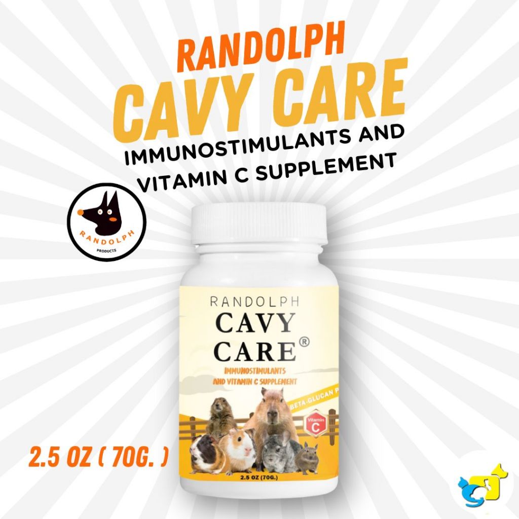 💉 RANDOLPH CAVY CARE เควี่แคร์ อาหารเสริมสำหรับหนูตะเภา แกสบี้ 70 g 💉