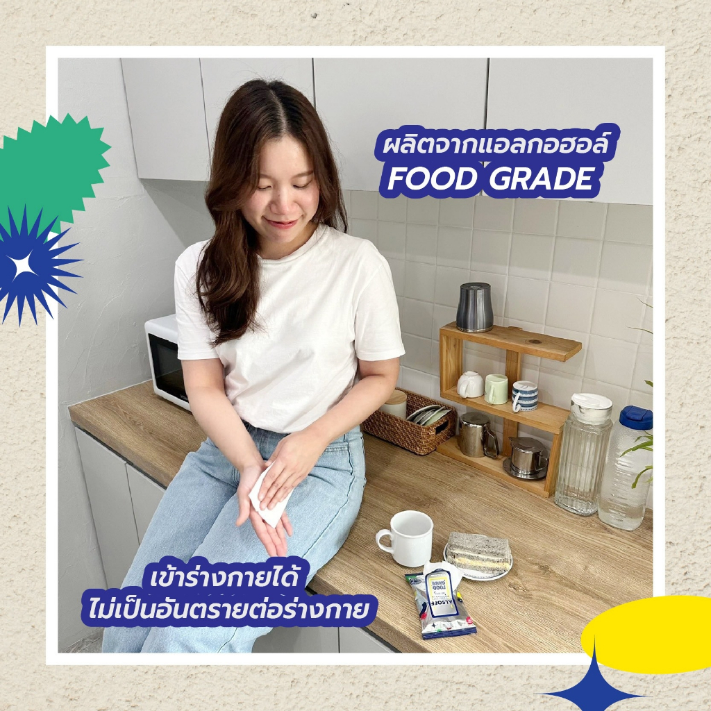 (ส่งด่วนได้) ยกโหลX12 ทิชชู่ชุบ ALCOHOL ALSOFF FOOD GRADE ยกโหลX12 - รูปที่ 2