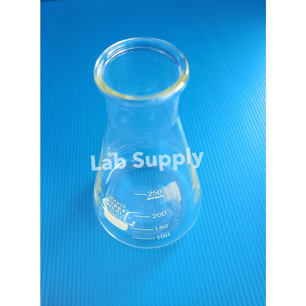 Pyrex_Erlenmeyer flask 250 ml. ขวดรูปชมพู่ 250 มล. ยี่ห้อ Pyrex