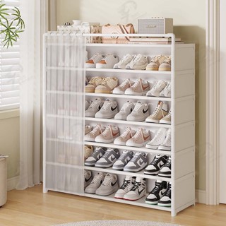 [ม่านกันฝุ่น] ชั้นวางรองเท้า ตู้เเก็บรองเท้า สไตล์มินิมอล พร…