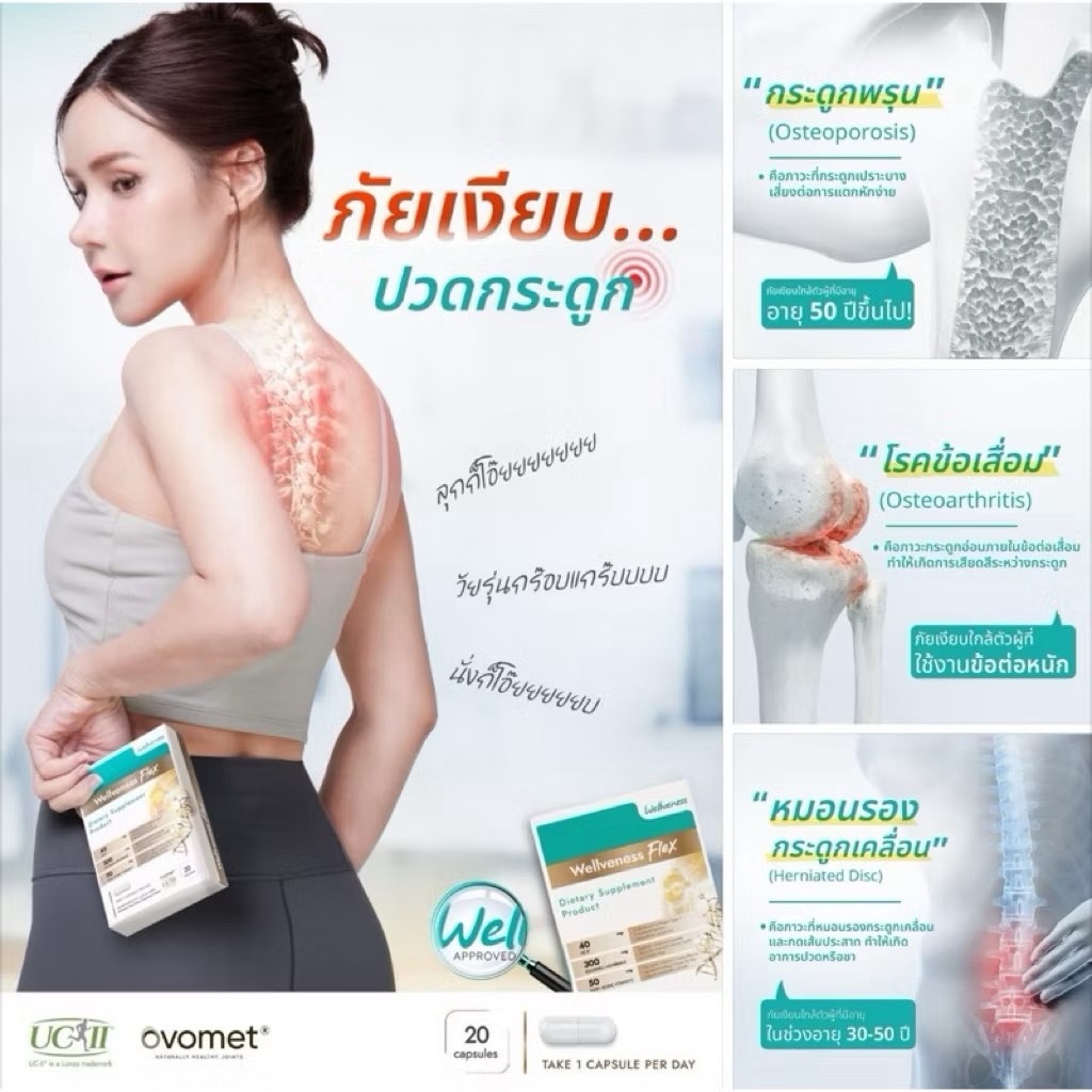 wellveness wellflex บำรุงกระดูกและไขข้อ เส้นเอ็น มีงานวิจัย