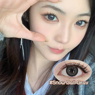 สีคอนแทคเลนส์【HOT SALE🔥】 UYAAI x Freshlady 1คู่ Snow Ball brown big eye 14.5มม.natural contact lens monthly รายเดือน
