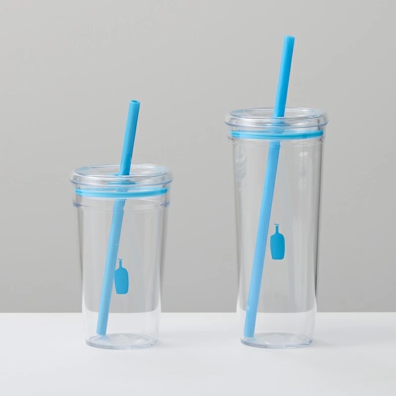 แก้วกาแฟพร้อมหลอด Blue Bottle Coffee Clear Cold Tumbler 16oz และ 20oz