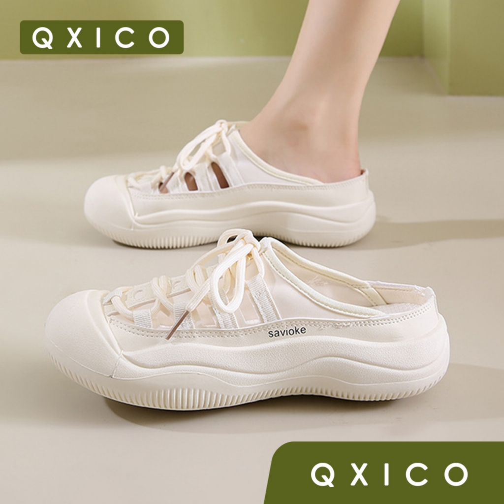 Qxico รุ่น CM147 รองเท้าผ้าใบเปิดส้น รองเท้าแฟชั่น รองเท้าผู้หญิง