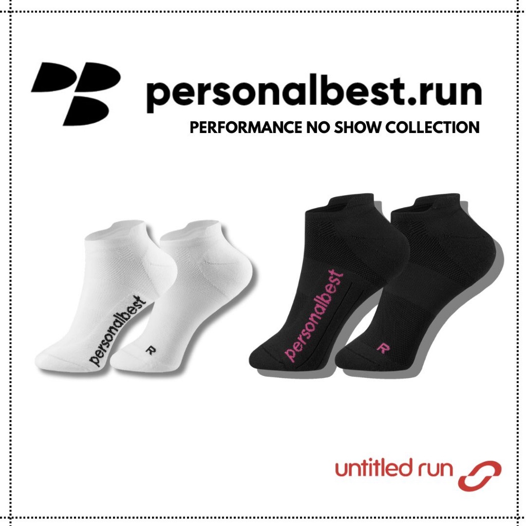 Personal Best Performance Sock รุ่น " No Show ซ่อนข้อ " ถุงเท้าวิ่ง ไร้ตะเข็บ ระบายอากาศเยี่ยม
