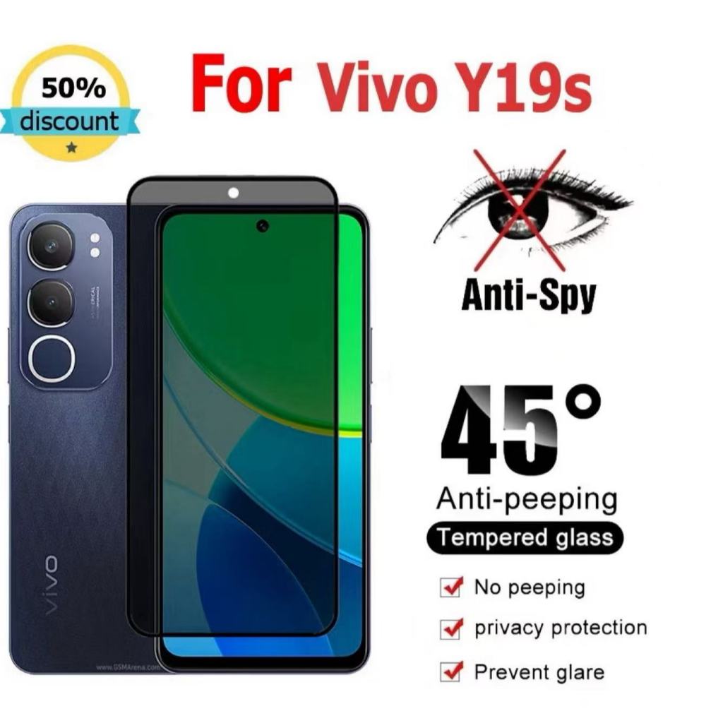 ฟิล์มกันเสือก Vivo  Y04 Y29S Y19S Y200 V29E Y18 Y28S Y03 Y03T Y100 Y300 Y27 Y27S Y36 5G Y17S Y28 Y30 Y50ฟิล์ม กันมองข้าง