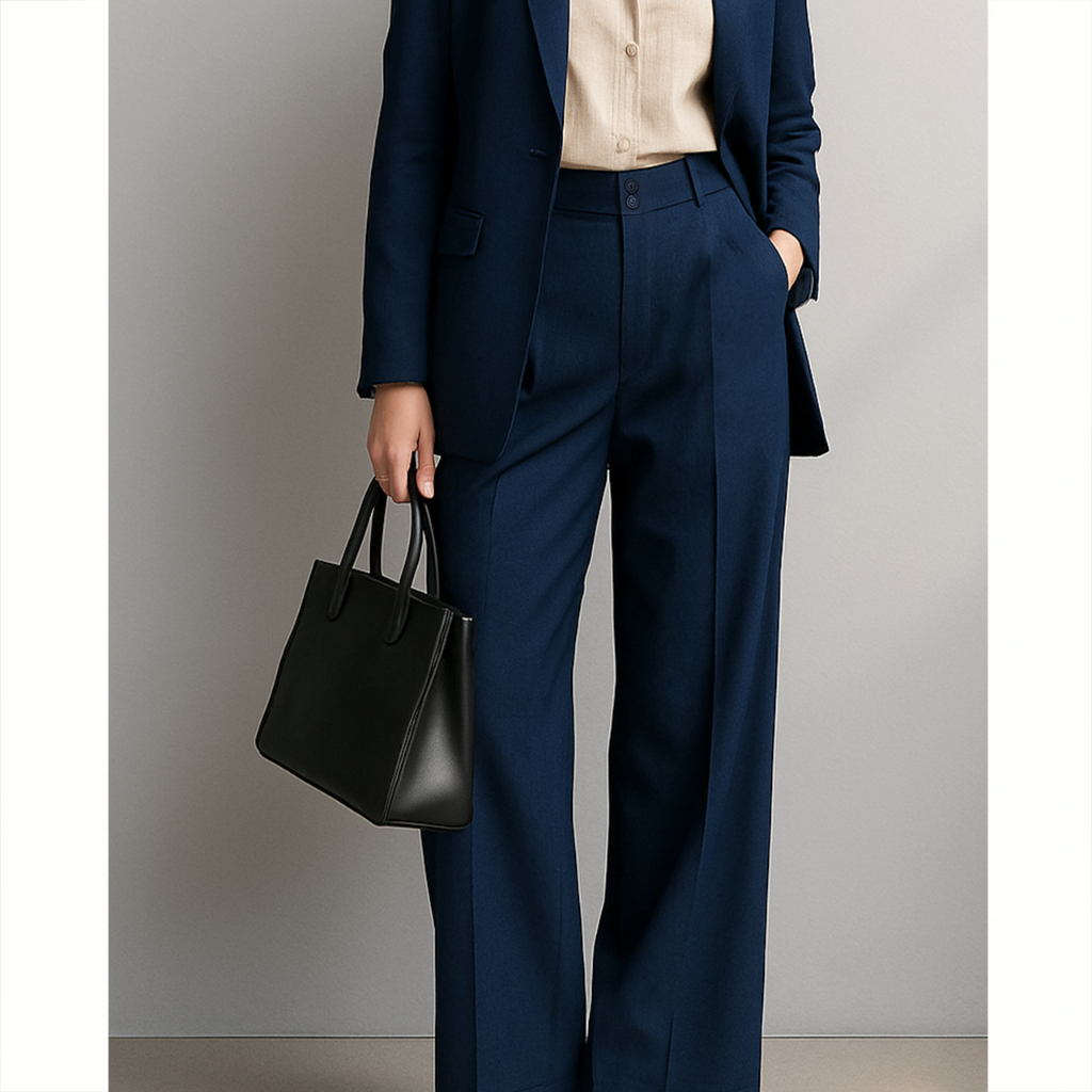 MMCHIC High Waist Strap Pants (Navy)