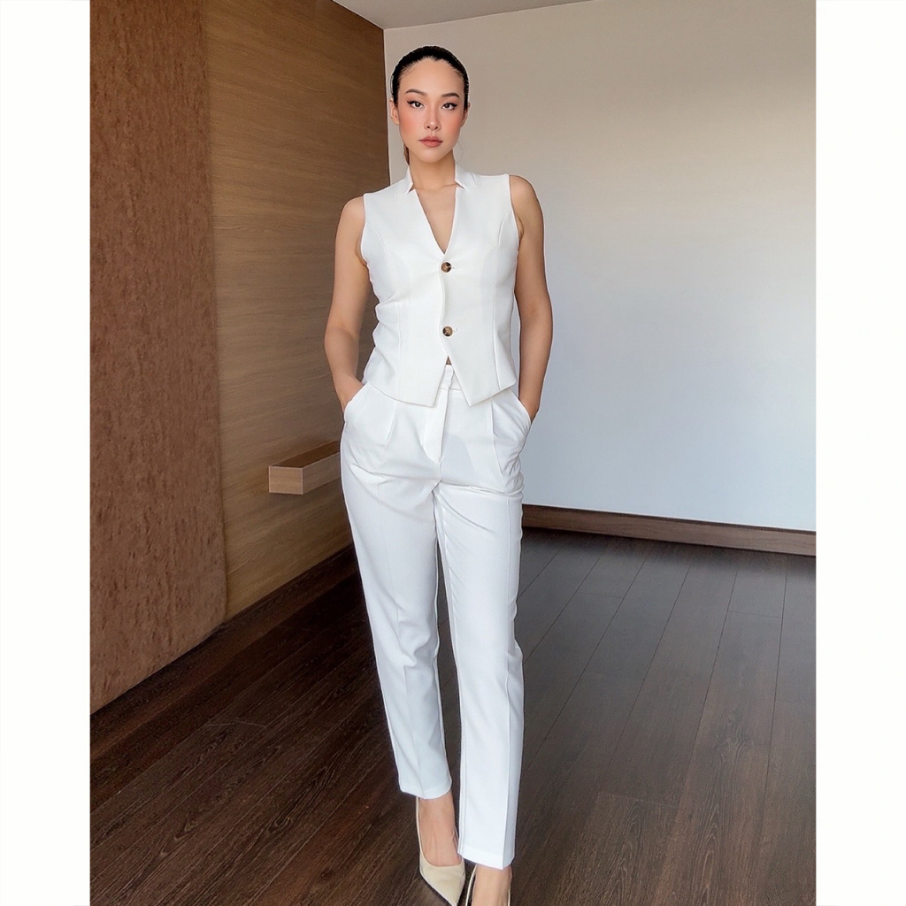 MMCHIC High Waist Pants (White)