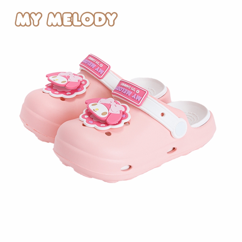 MY MELODY รองเท้าแตะหัวโตมายเมโลดี้ รองเท้ารัดส้นเด็กผู้หญิง จิ๊บบิทหมุนได้ รุ่นMM-102