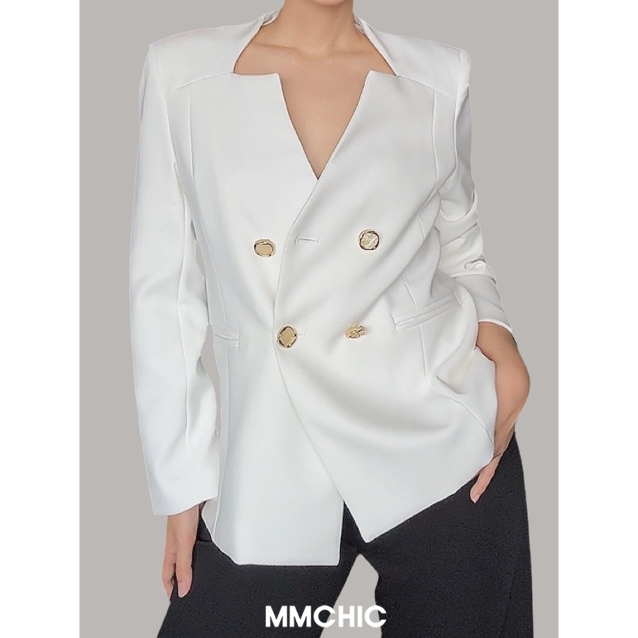 MMCHIC 4 Buttons Blazer (White)