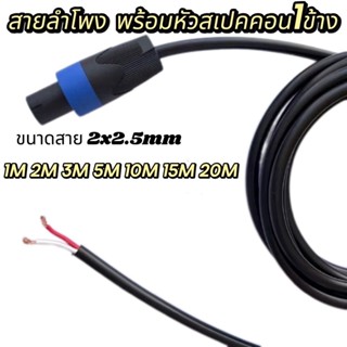 (1-20M) PT SHOP สายลำโพง 2*2.5 mm. พร้อมสเปคคอน 1 ข้าง ทองแด…