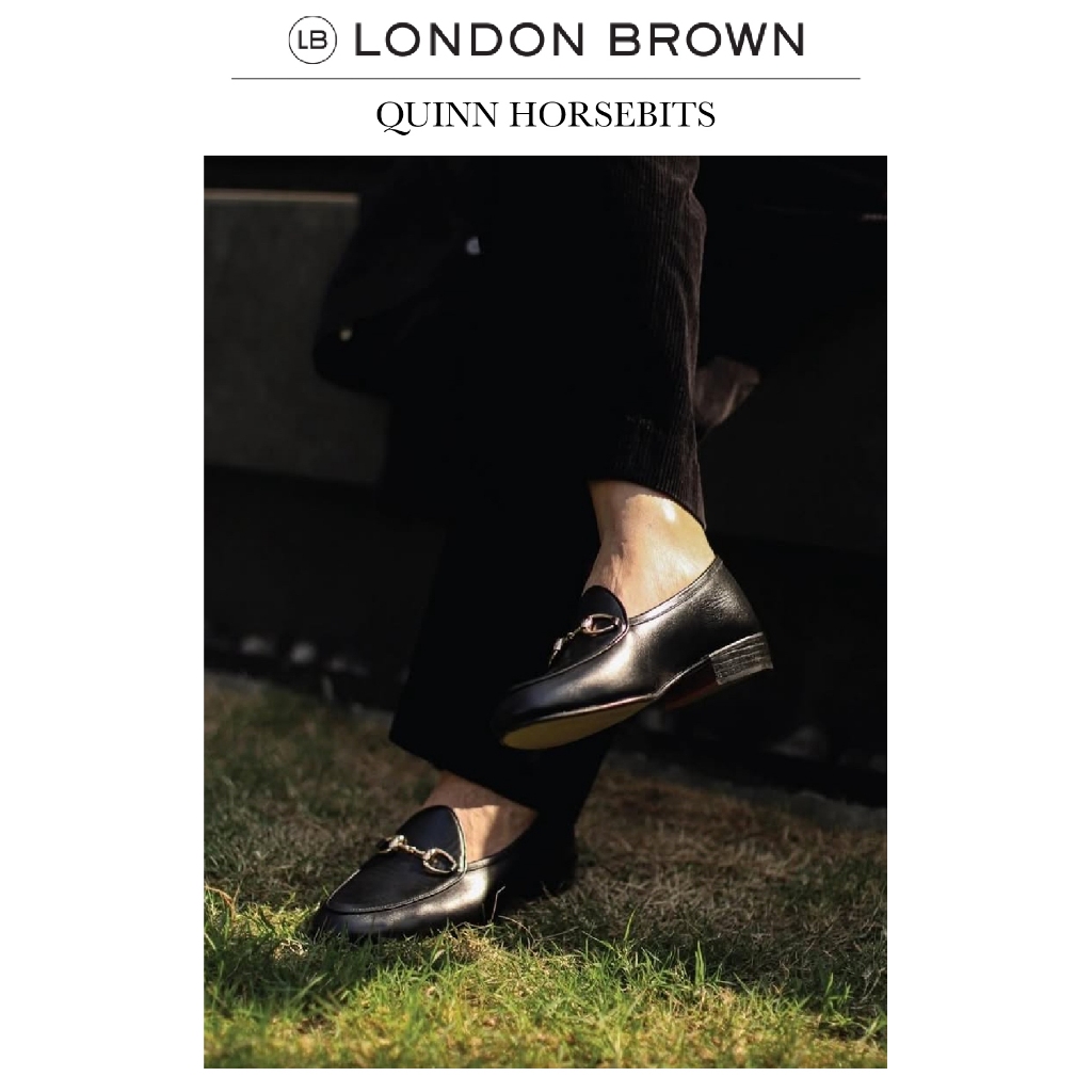LONDON BROWN - QUINN HORSEBITS  รองเท้าหนัง ทรงBELGIAN LOAFERS