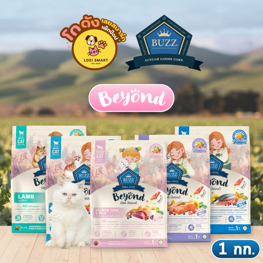 [ แพ็ค 3 ถุง ] Buzz Beyond อาหารแมว บรรจุ 1 kg ถุงทึบ
