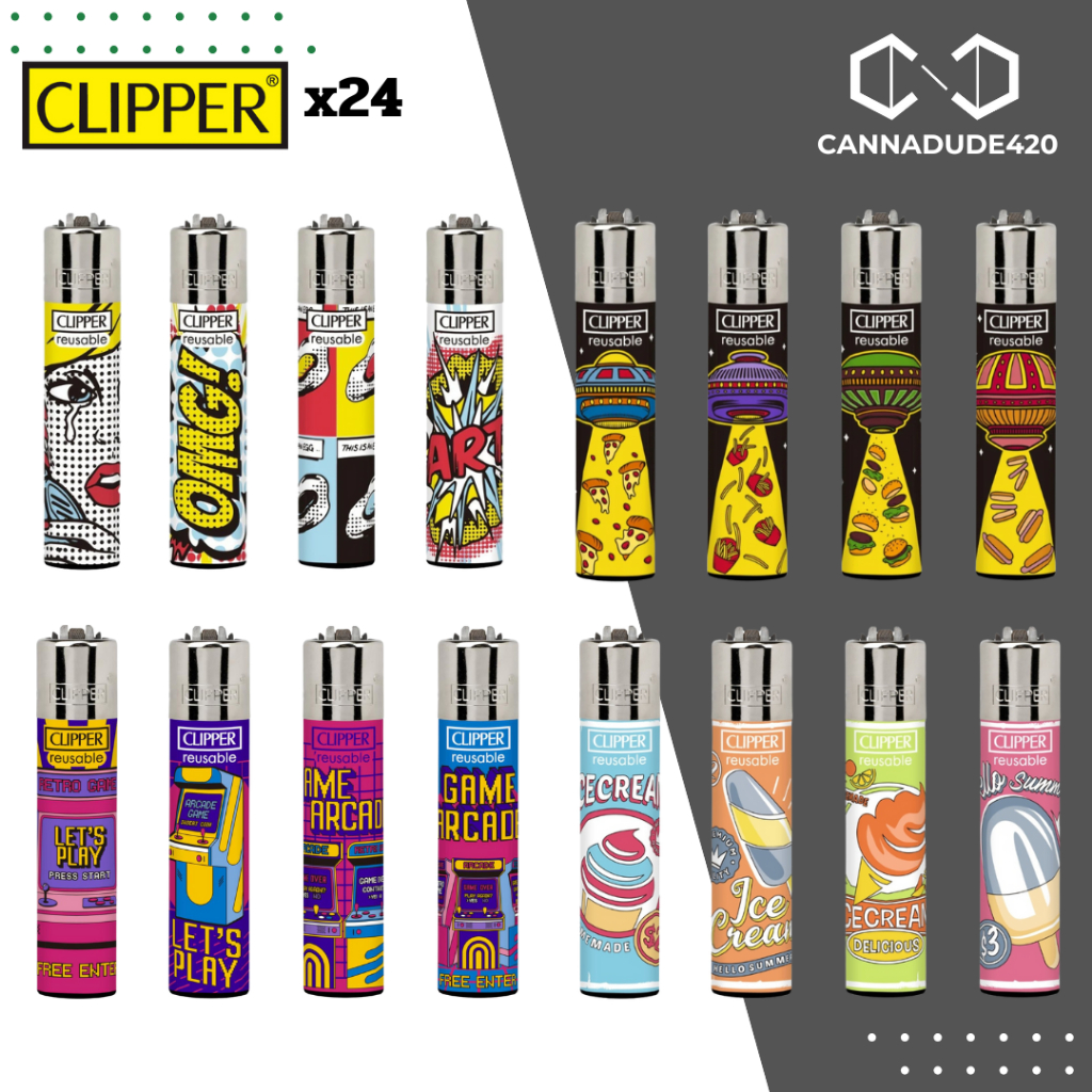 ไฟแช็ค Clipper | Reusable Lighter New Collection [ แพ็ค 24 ชิ้น ]