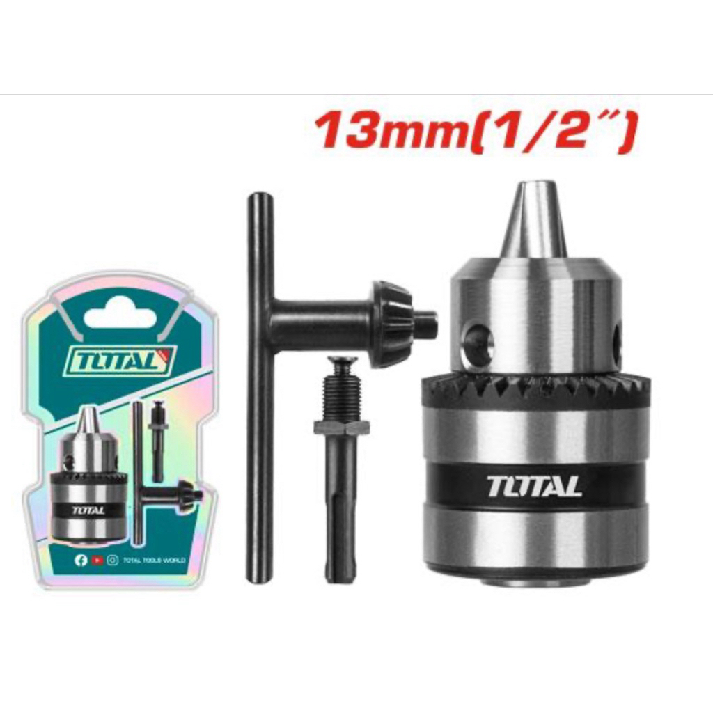 TOTAL หัวสว่าน+อแดปเตอร์ รุ่น TAC4513011 (1/2") 13mm ใช้กับสว่านโรตารี่หัว SDS / TAC451001 หัวสว่าน 10 mm
