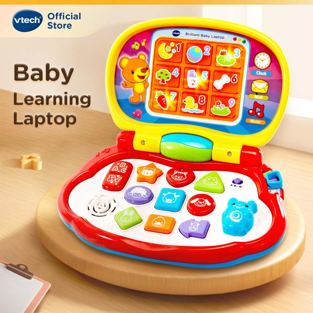 VTech แล็ปท็อปเด็ก ของเล่นพัฒนาการแรกเริ่ม เพลง อิเล็กทรอนิกส์ 80-191200 Laptop