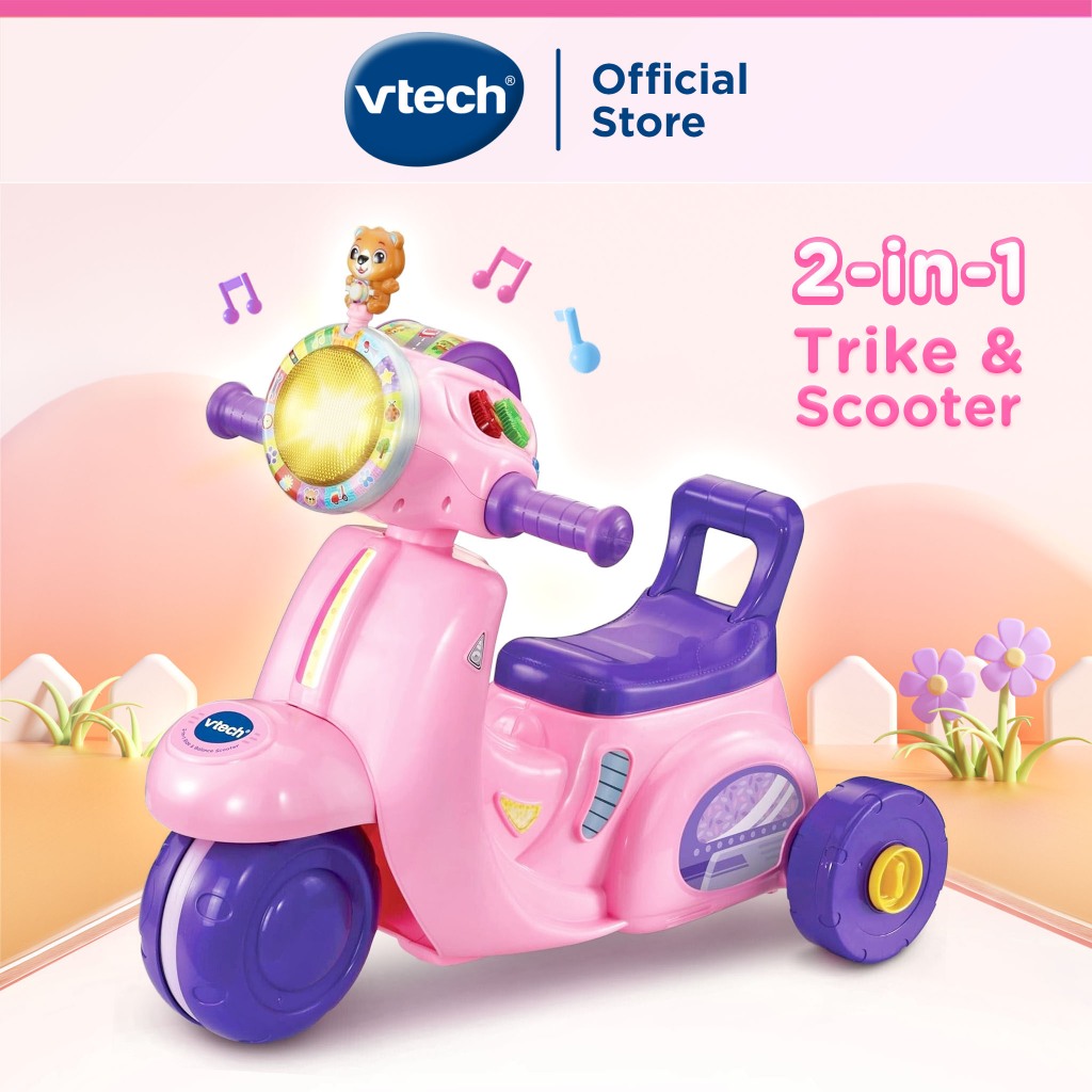VTech 2-IN-1 Ride & Balance Scooter (Pink) Ride On Scooter Toys Kids 1-3 Years ของเล่นสกู๊ตเตอร์, รถ