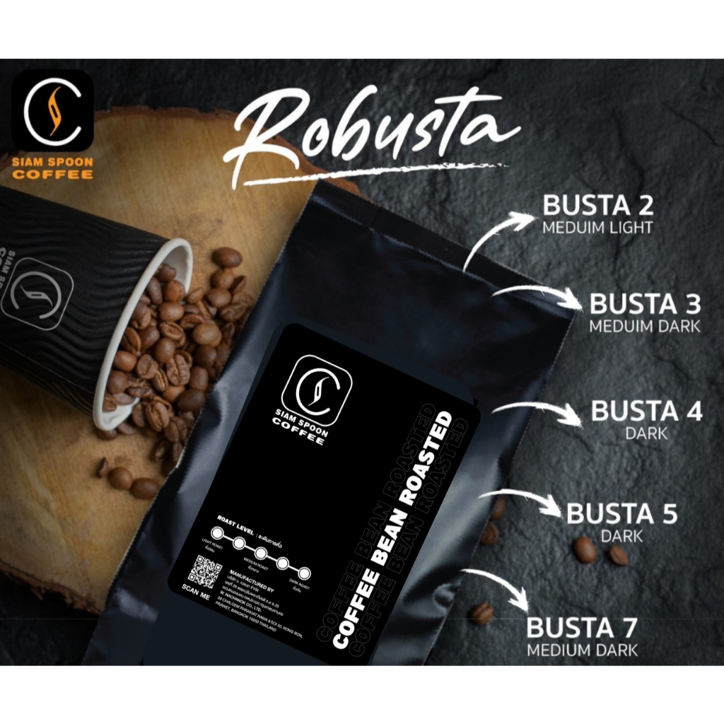 เมล็ดกาแฟโรบัสต้า ขนาด 250 กรัม
