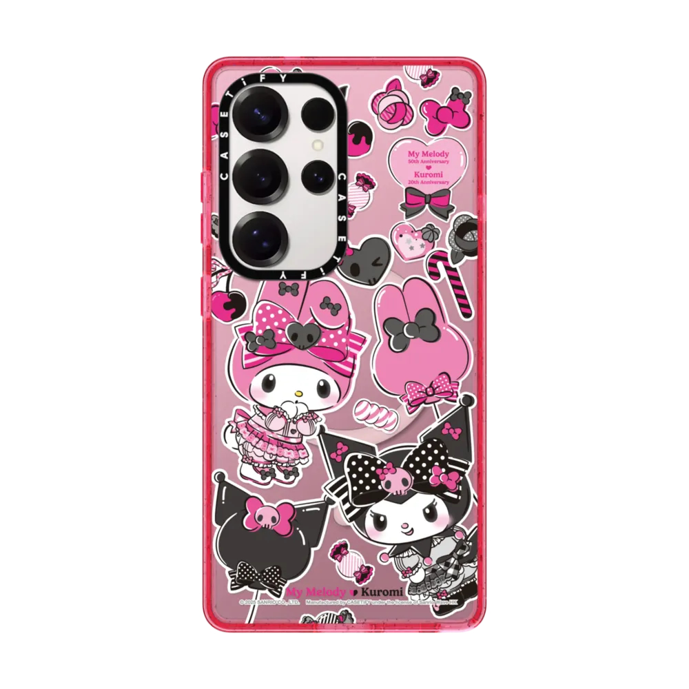 [ส่งด่วน] CASETiFY | Samsung Galaxy S My Melody & Kuromi Celebration Sticker Case [My Melody & Kurom