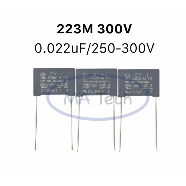 223M 300V Y2 0.022uf 22nf/300v 223M 300V 22nf MKP63 300 คาปาซิเตอร์ โพลิโพรไพลีน ฟิล์ม 0.022uf 300v