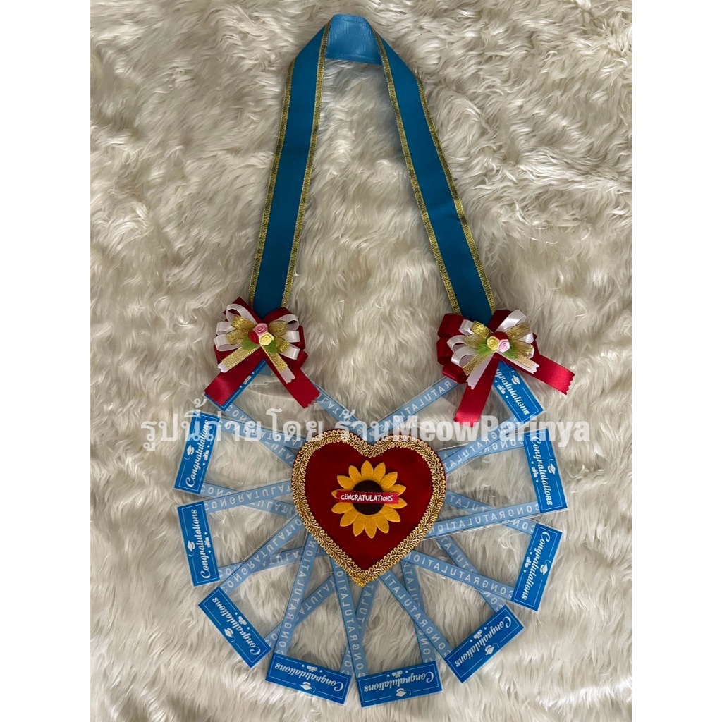 พวงมาลัยหัวใจแบงค์สายคล้องคอกำมะหยี่ ใส่แบงค์ได้ 10 ใบ งานวันรับปริญญา ปัจฉิมนิเทศ วันเกิด ของขวัญ - รูปที่ 5