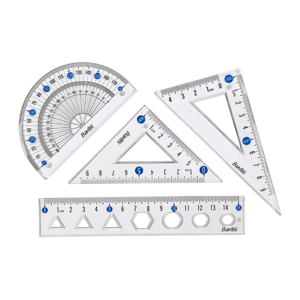 Bantex ชุดวงเวียน+เรขาคณิต ชุดเรขาคณิตคณิตศาสตร์ ชุดอุปกรณ์นักเรียน สำหรับเรียนและสอบคณิตศาสตร์ Geom