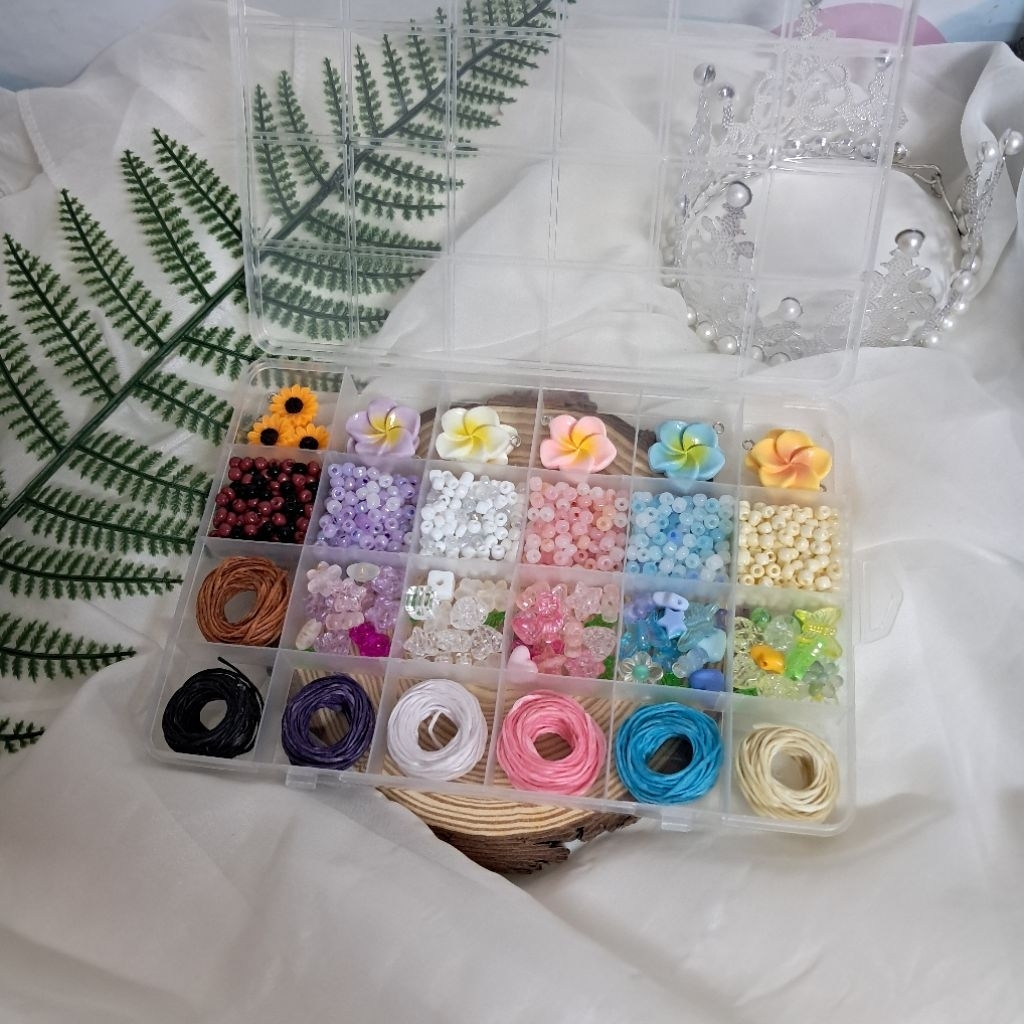 เซตทำกำไลเชือกเทียน กำไลข้อมือข้อเท้าสร้อยคอเชือกเทียนdiy