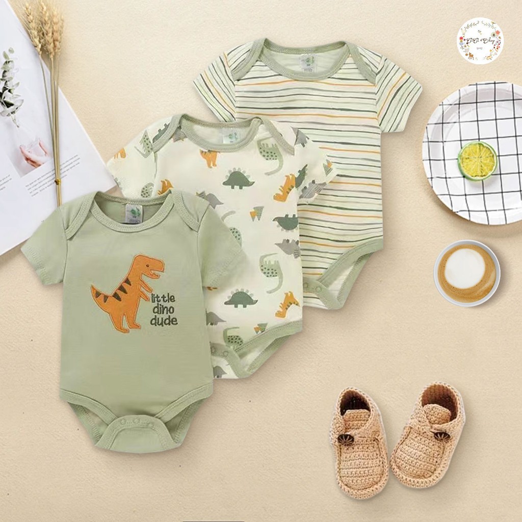 ชุด 3 ชิ้น CICI baby  เด็กชายเด็กหญิง(0~เด็ก 3 เดือน~6 เดือน~12เดือน jumpsuits）บูติก ชุดนอนเด็กแ ชุดเด็ก