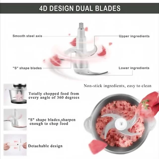 🥇รับประกัน5ปี🥇เครื่องบดหมู 5L 3000W 3วินาทีเพื่อสับเนื้อ สแตนเลส304ปรั ได้5เกียร์ เครื่องบดเนื้อ เครื่องปั่นหมู