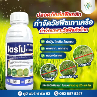 ไตรโม่ 1 ลิตร 2,4D+พิคลอแรม เก่งหญ้าใบกว้าง กก เถาเครือ ผักบุ้ง ผักพริก ปลอดภัย ข้าว อ้อย ข้าวโพด