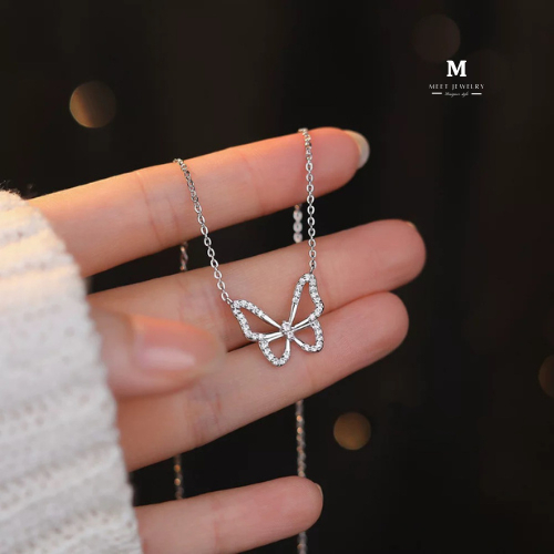 MEET💕สร้อยคอเงินแท้ Cute Butterfly สร้อยเงินแท้ สร้อยแฟชั่น จี้สร้อยคอ สร้อยคอเงิน925 สร้อยเพชร - รูปที่ 5