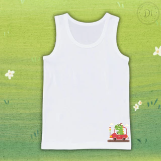 เสื้อซับในเด็กชายและหญิง เสื้อกล้ามเด็ก ลายการ์ตูนไดโนเสาร์ ไซส์S-3xl 10-50 กก. ผ้านุ่ม ไม่ขึ้นเม็ดขุย #เสื้อกล้าม