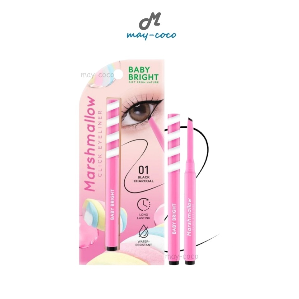 ถูก/แท้/มีไลฟ์ อายไลน์เนอร์ Baby Bright Marshmallow Click Eyeliner ไลเนอร์ตาหวาน เนื้อครีม นุ่มลื่น เขียนง่าย ติดทน
