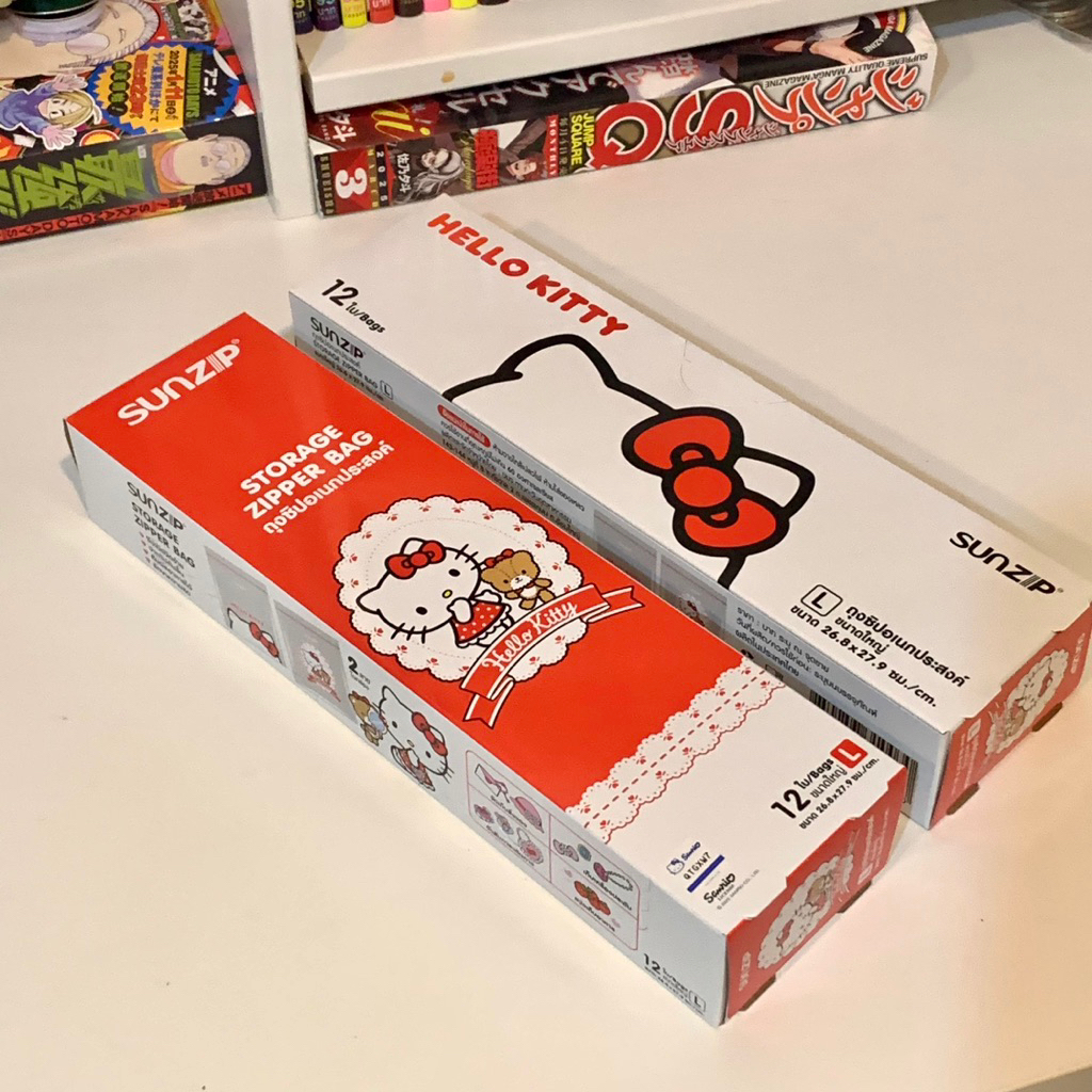 ถุงซิป Hello Kitty  L ขนาด26.8*27*9cm บรรจุ12ใบ มี2ลาย ในกล่อง(ลายใหม่ล่าสุด)