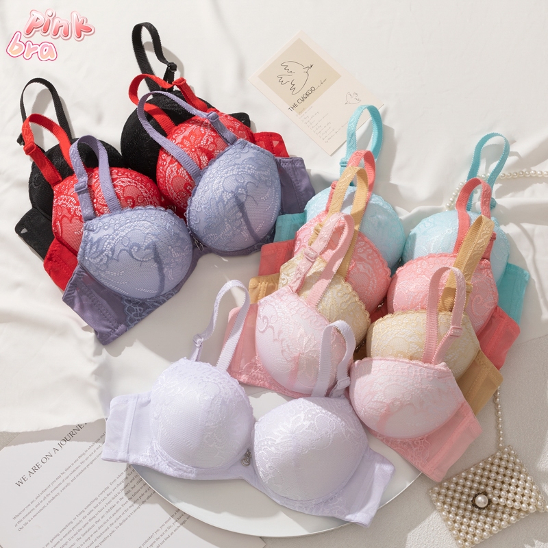 2104#ชุดชั้นในสตรีเซ็กซี่ชุดชั้นในผ้าฝ้ายหนา ฟองน้ำประมาณ 5 ซมชุดชั้นในลูกไม้ 8 สีสายสะพายไหล่ปรับได้มีจำหน่ายจากสต็อก