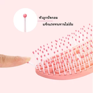 หวีแอร์รี่ หวีลดผมร่วง แปรงหวีผม นวดศีรษะ Detangling Brush หวีไนลอน หวีผมเปียกและแห้ง แกนม้วนผม หวีแอร์รี่