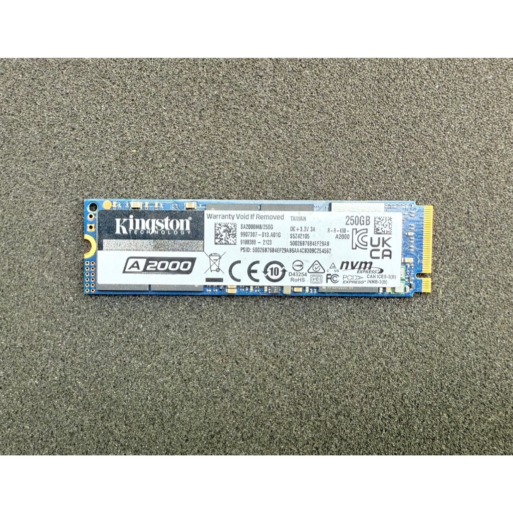 SSD (เอสเอสดี) 250 GB KINGSTON A2000 PCIe/NVMe M.2 2280 (SA2000M8/250G) มือสอง