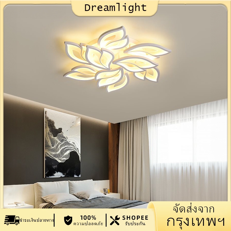 3สี ปรับได้ ไฟเพดาน LED นอร์ดิก ทันสมัย ออกแบบ ห้องนั่งเล่น ห้องนอน ห้องรับประทานอาหาร โคมไฟเพดาน