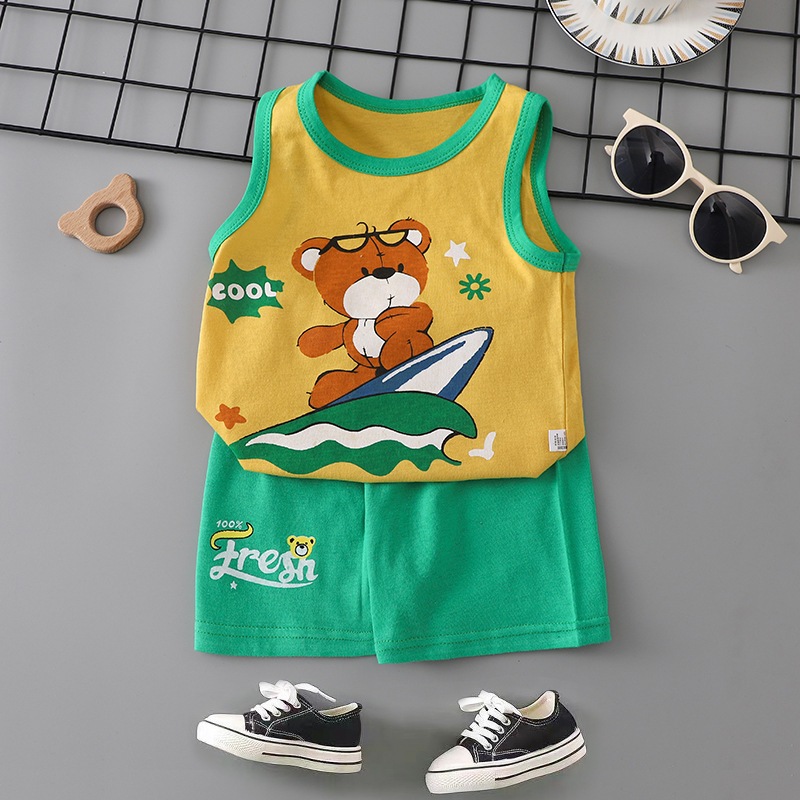 ชุดเสื้อแขนกุดเด็ก ชุดเสื้อกล้ามเด็ก ผ้านิ่ม ระบายอากาศดี สำหรับเด็กผู้ชายและเด็กหญิง #13000 - รูปที่ 5