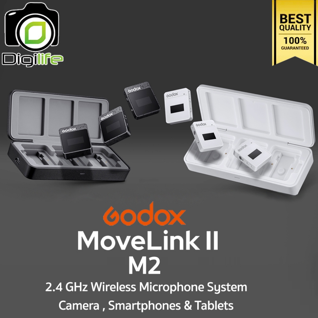 ลดล้างสต๊อก - Godox Microphone MoveLink II M2 ,Wireless Microphone 2.4GHz สำหรับ Camera Smartphone & Tablets / Digilife