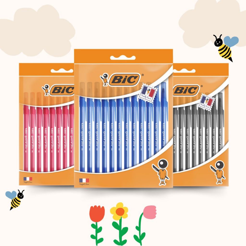 [Official Store] BIC บิ๊ก ปากกา ปากกาลูกลื่น Round Stic ขนาด 0.7 mm. จำนวน 12 ด้าม